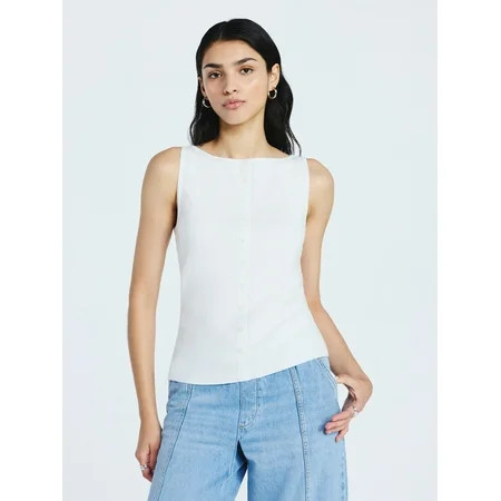 Scoop Women s Sleeveless Button Front Cardigan Sweater Lightweight Sizes XS-XXL | Walmart (US)
