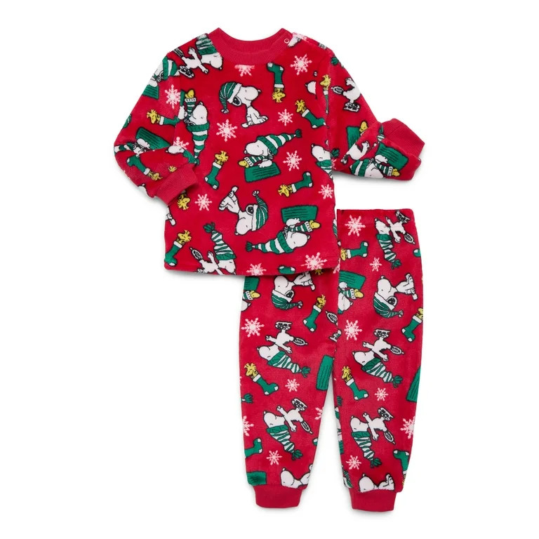 Snoopy Baby All Over Print Plush 2 Piece Set, Sizes 0/3M-24M | Walmart (US)