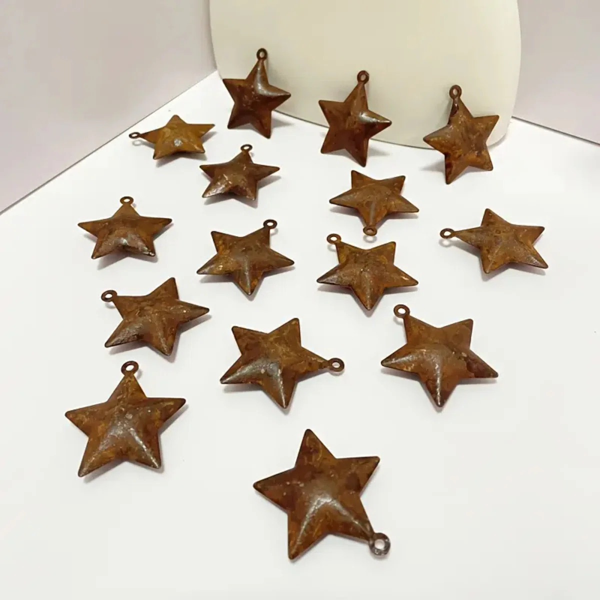 20pcs Vintage Style Metal Star Bells - Small, Rust Color with Hemp Rope, Pentagram Pattern, Hangi... | Wayfair North America