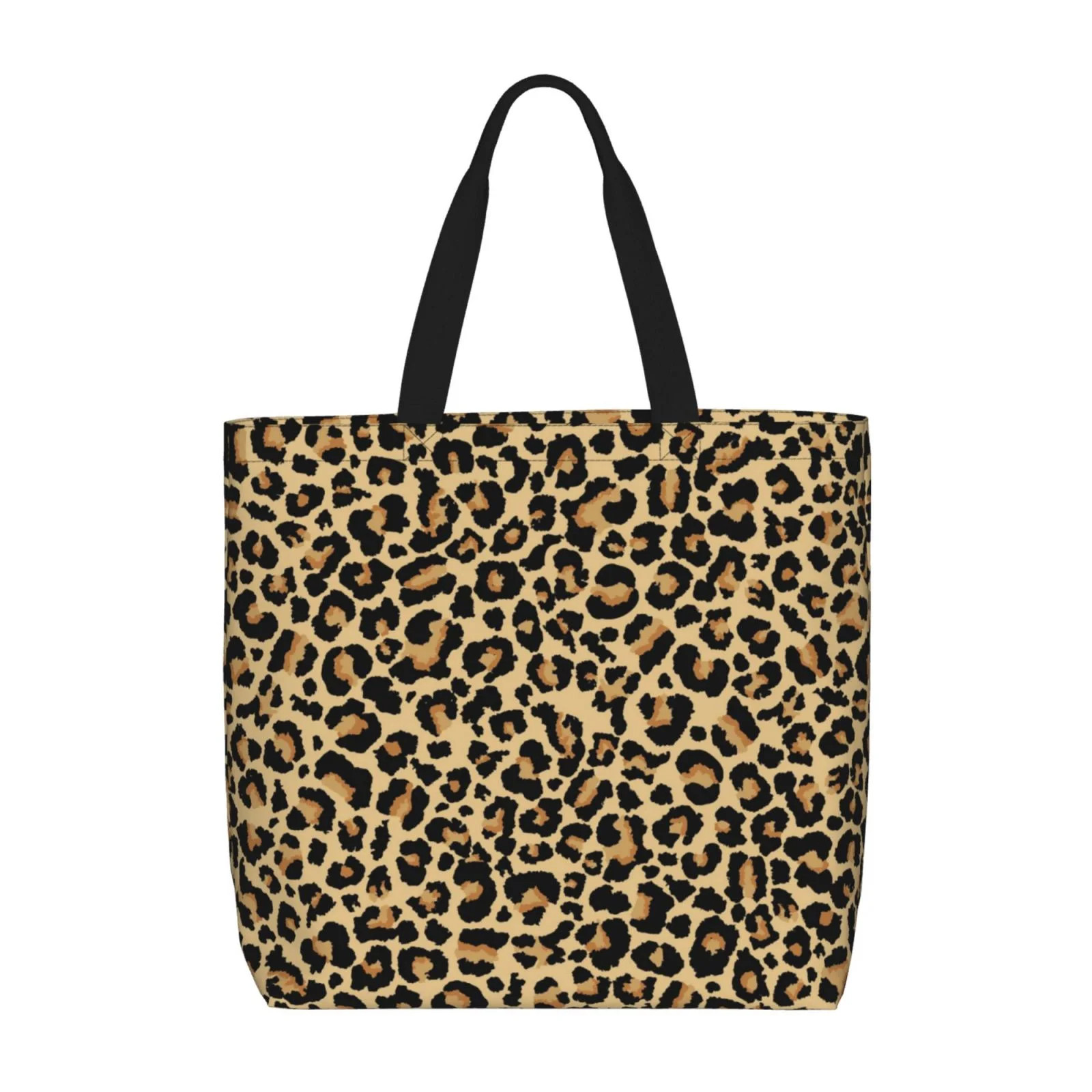 Defioc Leopard Print Pattern Tote Bag for Women,Large Capacity Tote Bag with Zipper Casual Should... | Walmart (US)