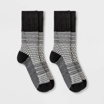 Women's Midweight Wool Blend Textured Cable 2pk Crew Socks - All in Motion™ 4-10 | Target