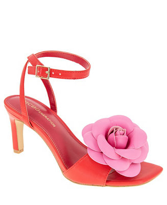 BCBGeneration Women's Toori Ankle Strap Buckle Floral High Heel Dress Sandals - Macy's | Macy's