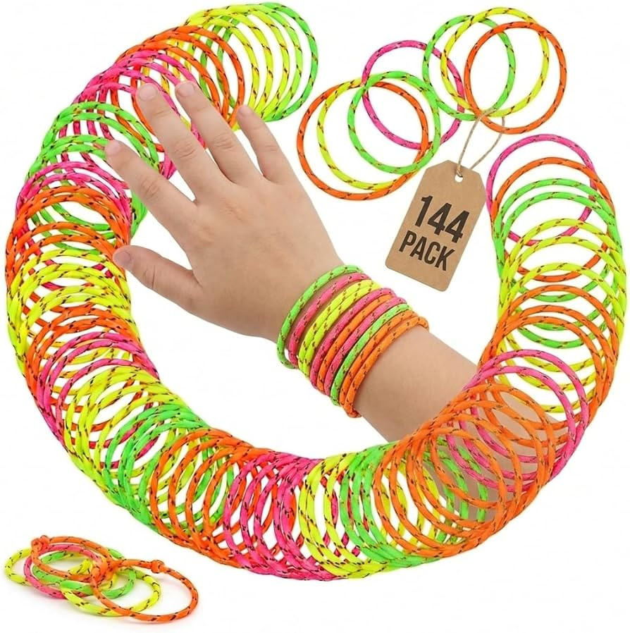 Bedwina Friendship Bracelets for Kids - (Pack of 144) Neon Adjustable Woven Rope Friendship Bracelets Bulk for Girls and Boys - Classroom Prizes for Kids Birthday Party Favors & Goodie Bag Stuffers | Amazon (US)