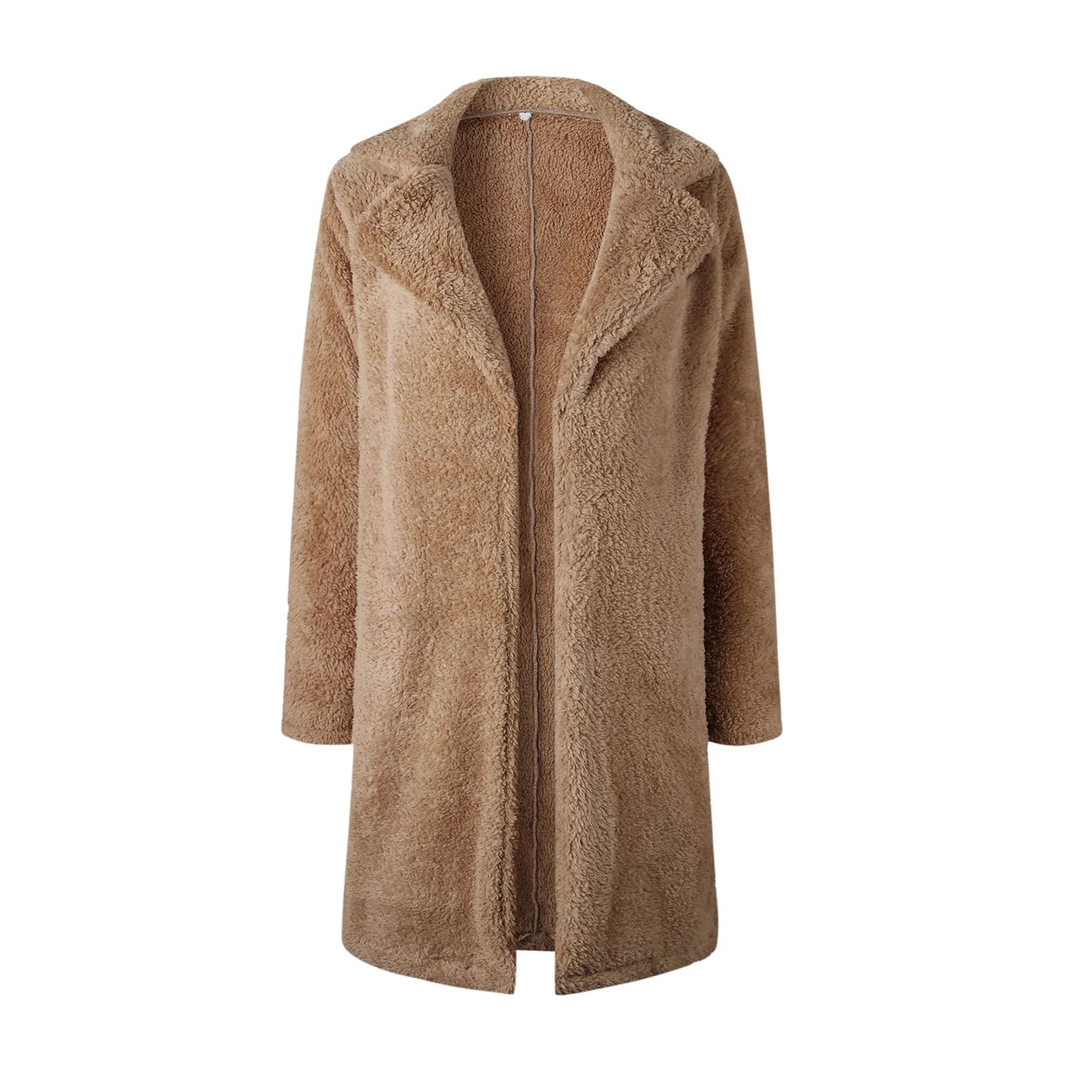 Sunisery Women's Warm Fleece Sherpa Jackets Faux Shearling Coats Oversized Winter Long Coat Outwe... | Walmart (US)