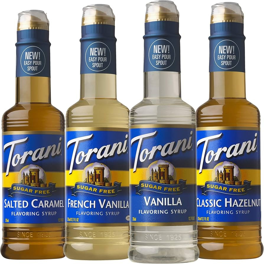 Torani Sugar Free Syrup, Coffeehouse Variety Pack, 12.7 Ounce (Pack of 4) | Amazon (US)