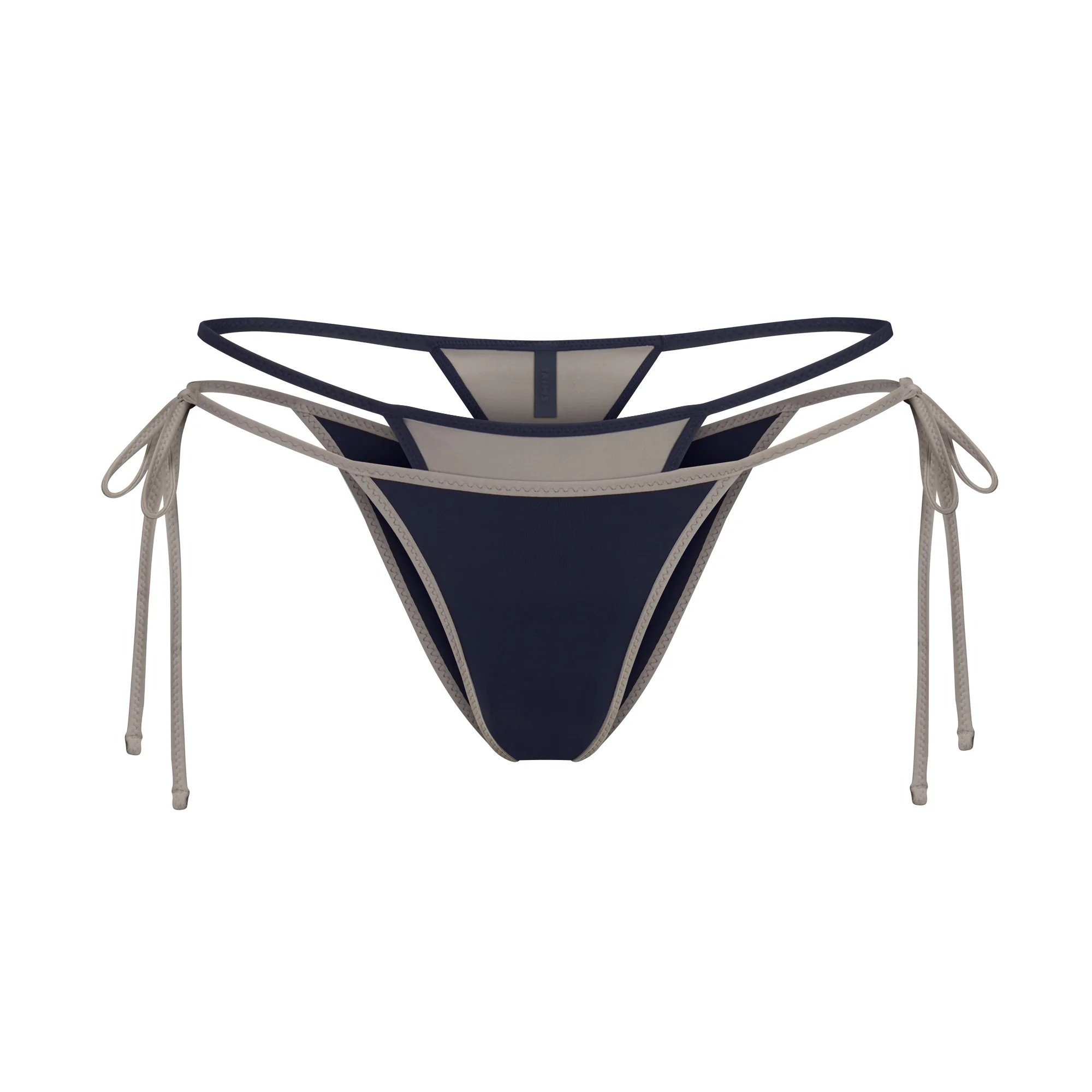 SIGNATURE SWIM LAYERED TIE SIDE BIKINI BOTTOM | NAVY CONTRAST | SKIMS | SKIMS (US)