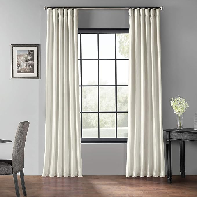 HPD Half Price Drapes PDCH-KBS2BO-108 Blackout Vintage Textured Faux Dupioni Curtain (1 Panel), 5... | Amazon (US)