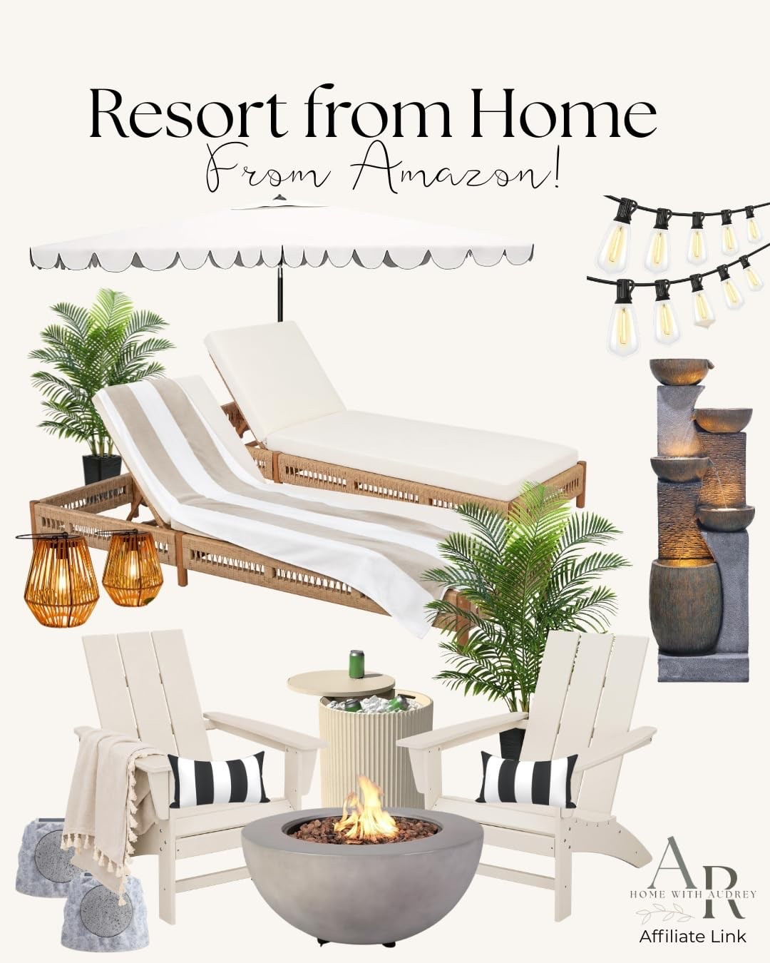 Create your own resort-style retreat at home! Featuring cozy loungers, a fire pit, and string lights, this Amazon selection has everything you need for a relaxing outdoor experience. #outdoorliving #amazonfinds

#LTKSeasonal #LTKHome