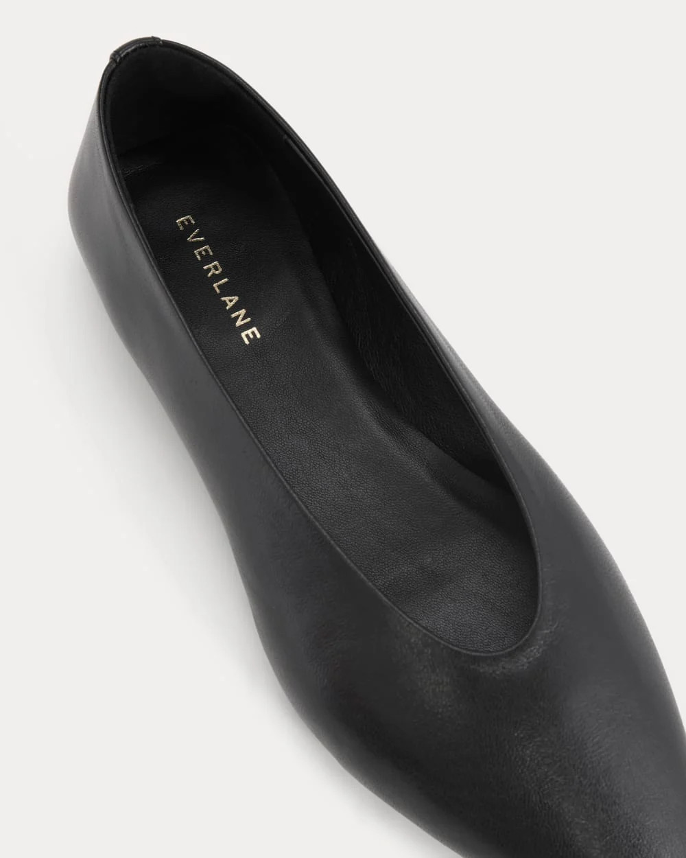 Made in Italy Almond-Toe Flat | Black Leather | Everlane