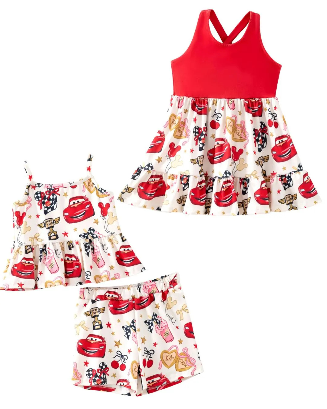 Cherry Cars Dress/Girls/Lightening McQueen/Cherries/Kachow/Summer | Etsy (US)