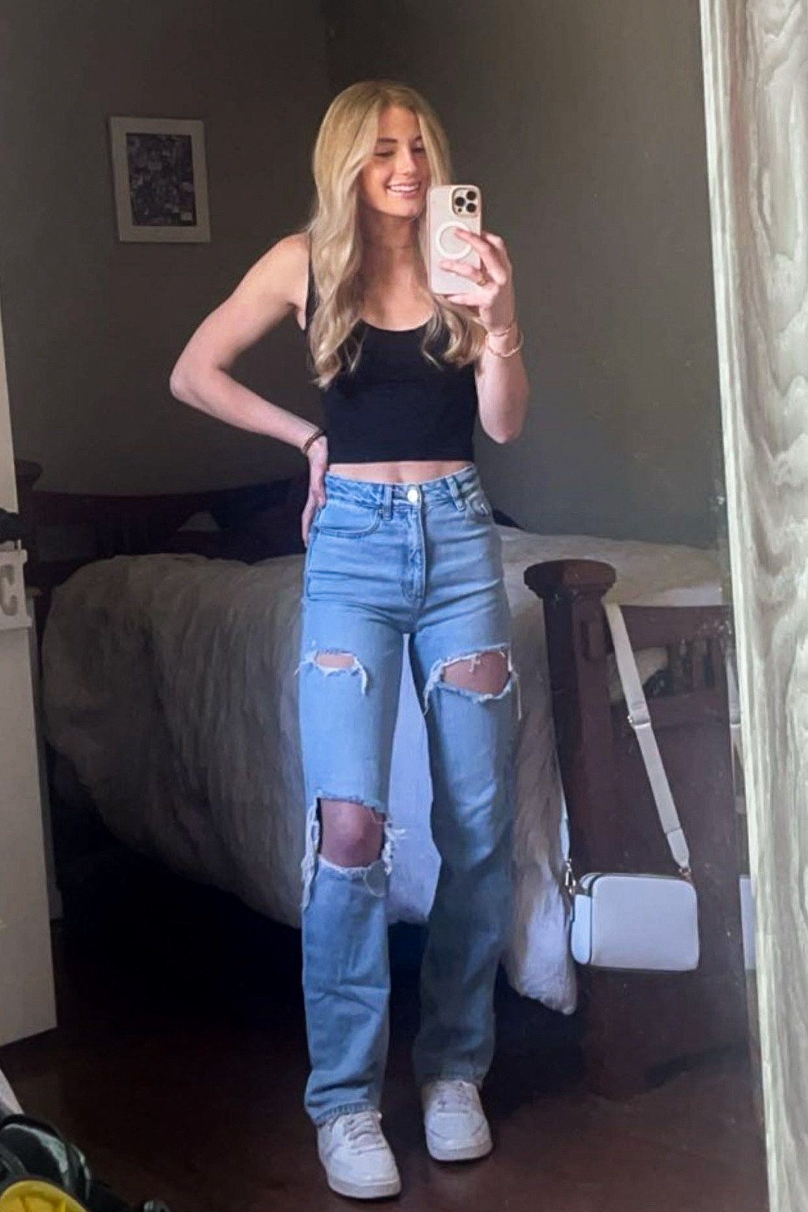 5’5; XS for top, size 24 for jeans!

#LTKSeasonal #LTKStyleTip #LTKFindsUnder100