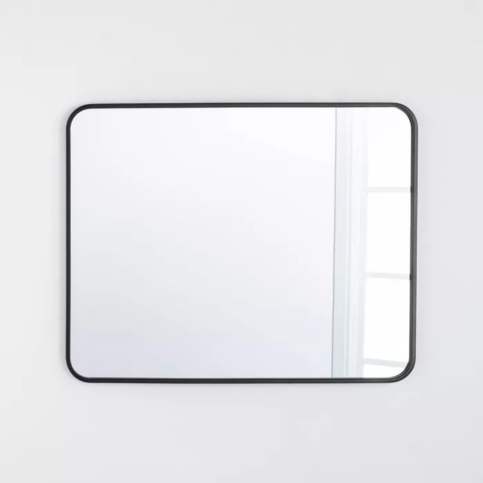 35.7" x 23.7" Rectangular Decorative Mirror with Rounded Corners Black - Threshold™ designed wi... | Target