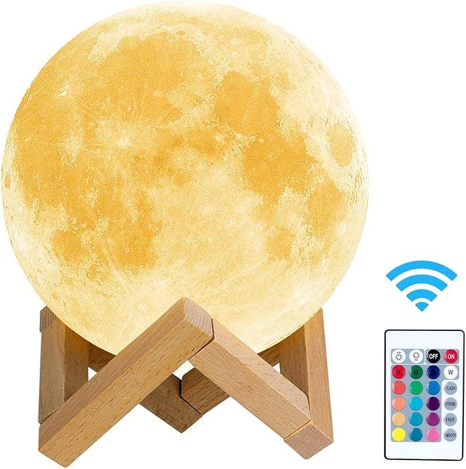 toyuugo Moon lamp (5.9 Inch), 3D Print LED Moon Light Lamp Moon Light for Kids, Dimmable Touch Co... | Amazon (US)
