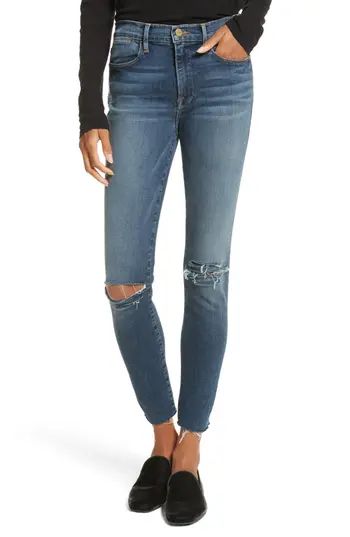 Women's Frame Le High Raw Hem Skinny Jeans | Nordstrom