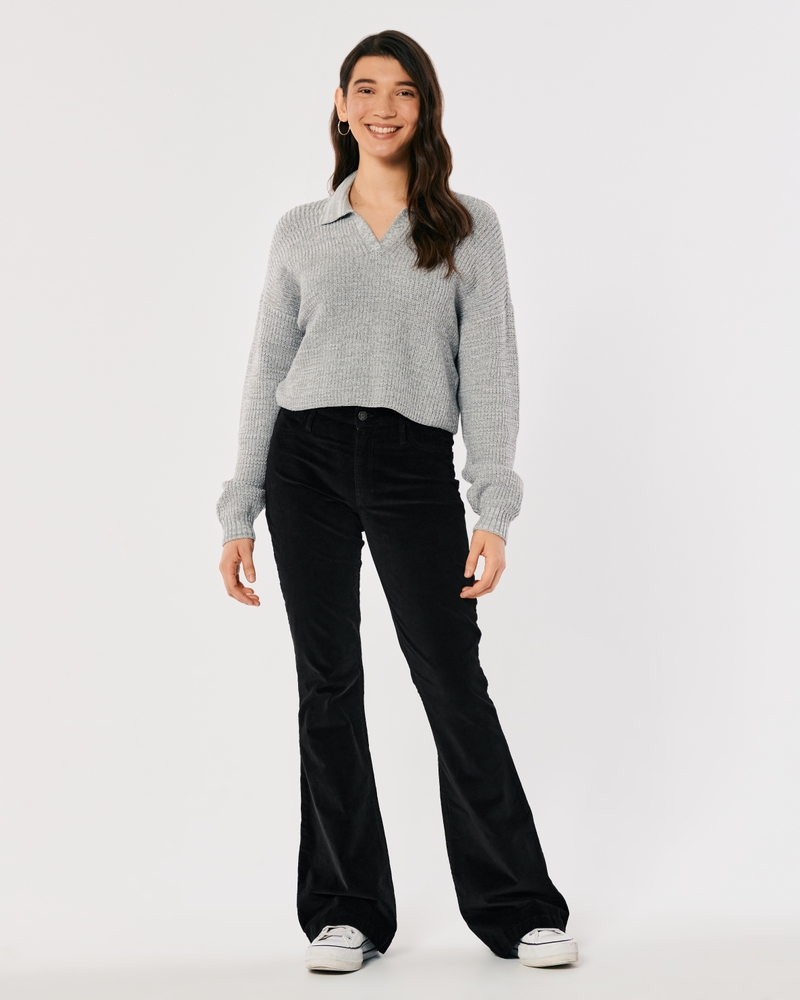 Women's High-Rise Velvet Flare Pants | Women's Up To 60% Off Select Styles | HollisterCo.com | Hollister (US)