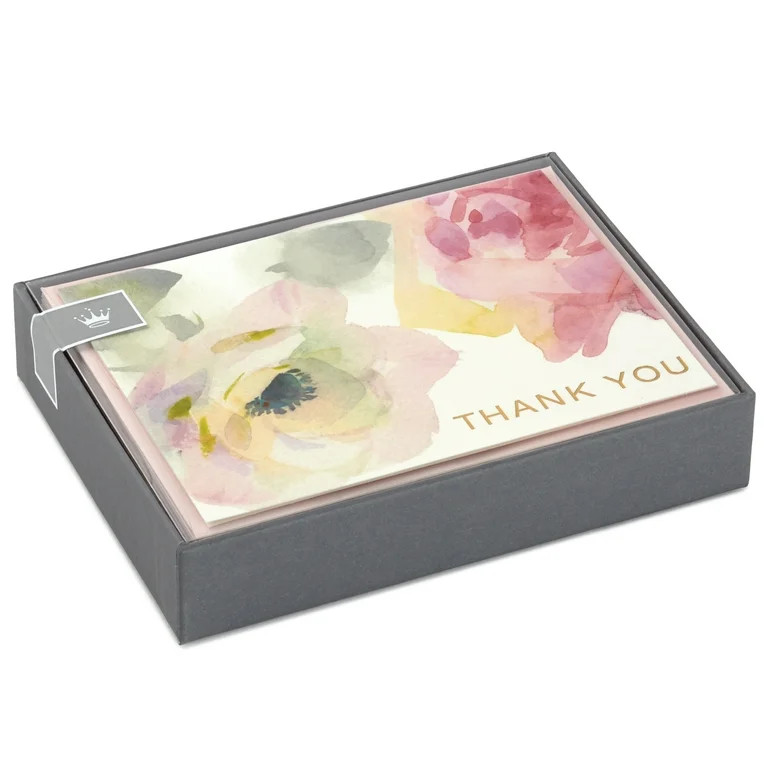 Hallmark Thank You Cards, Watercolor Flowers (10 Cards with Envelopes) | Walmart (US)