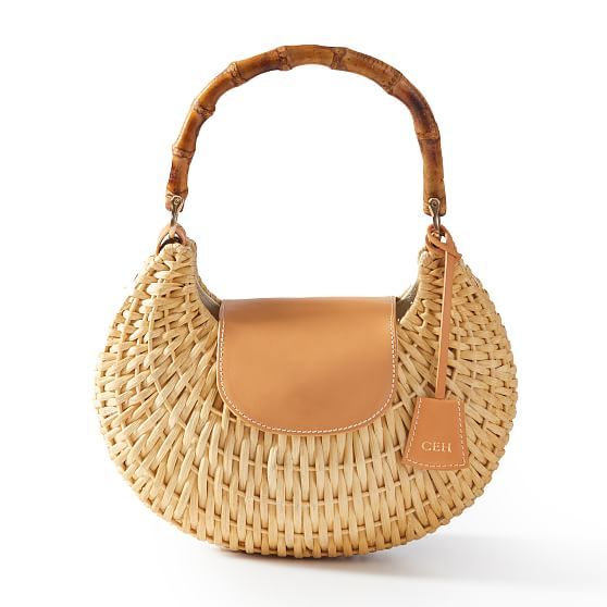 Bamboo Wicker Handbag | Mark and Graham