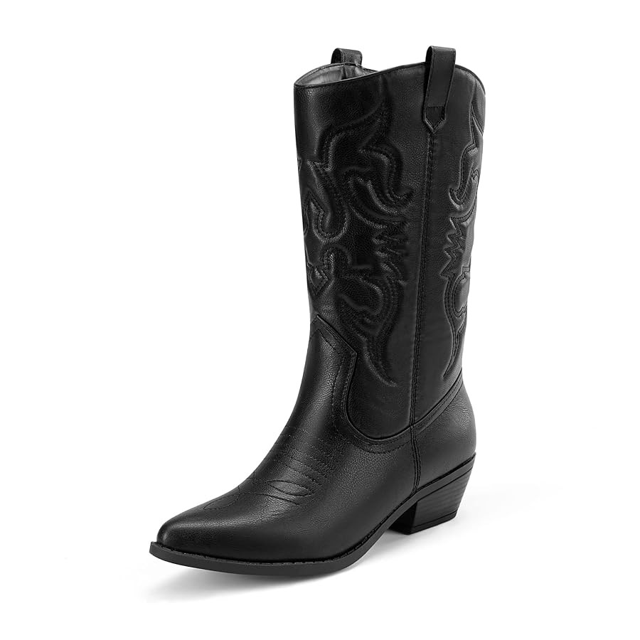 DREAM PAIRS Women's Cowboy Boots Pull On Cowgirl Boots Mid Calf Western Boots, Available in Regul... | Amazon (US)