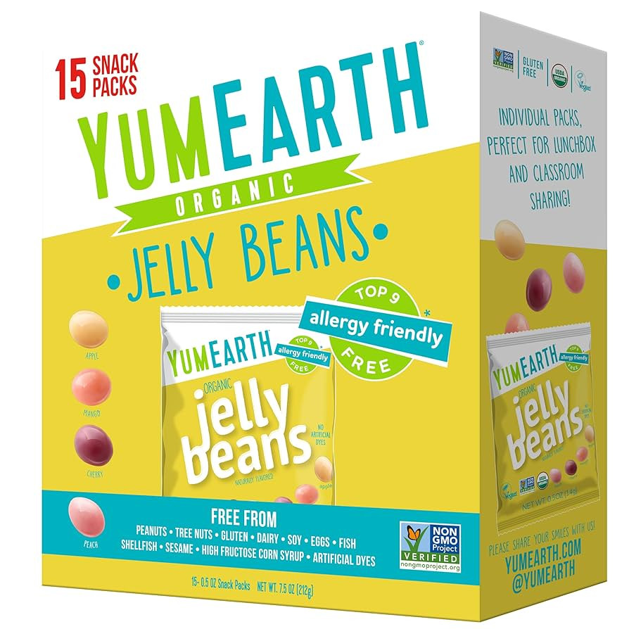 YumEarth Organic Jelly Beans - Fruity Candy Snack Packs, Gluten Free Snacks for Kids - Allergy Fr... | Amazon (US)