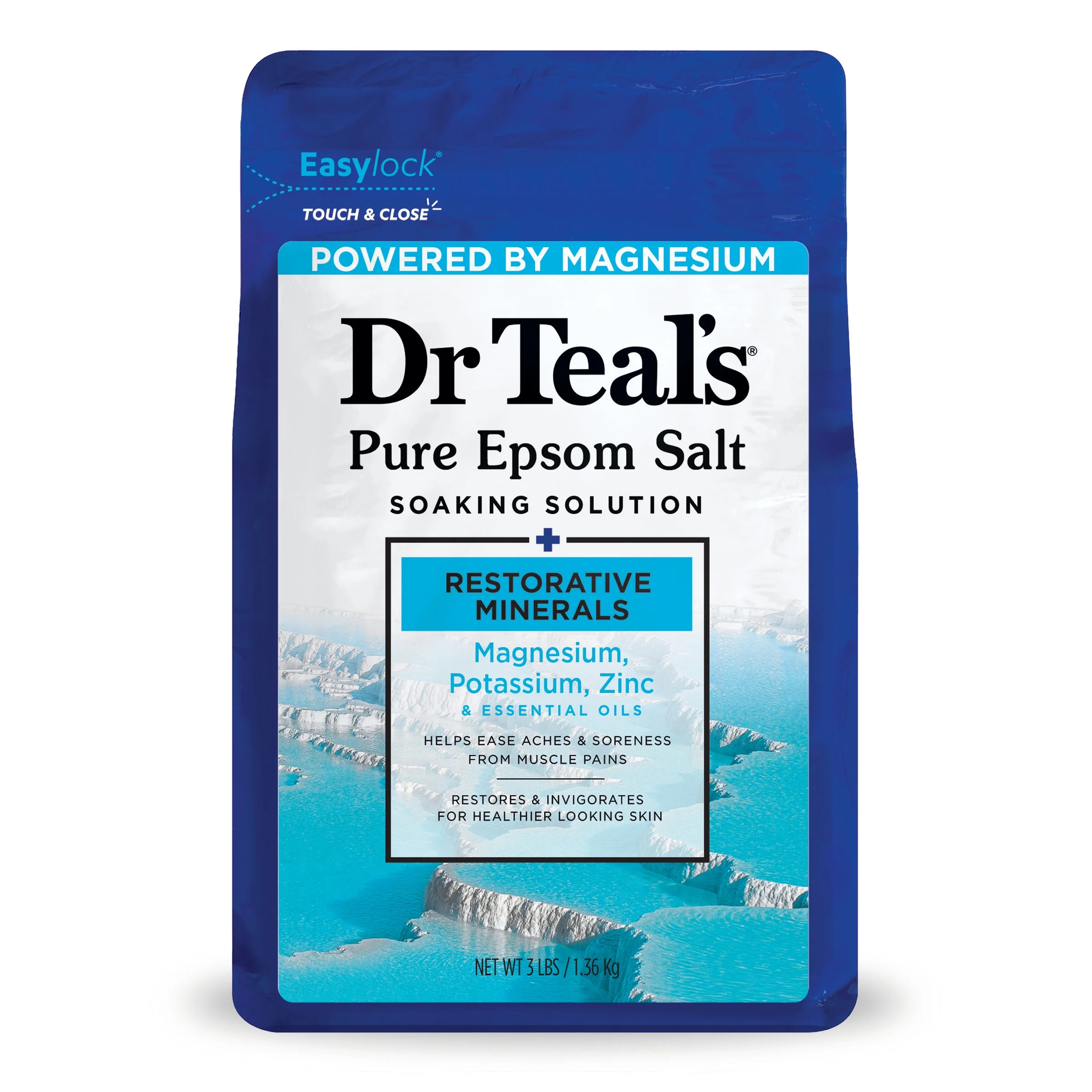 Dr Teal's Epsom Salt Magnesium Soak, Restorative Minerals with  Potassium & Zinc, 3 lbs | Walmart (US)