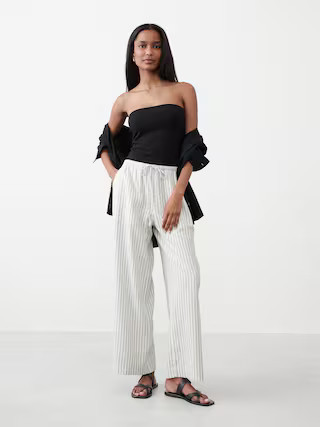 Linen-Blend Drawstring Pull-On Pant | Banana Republic Factory