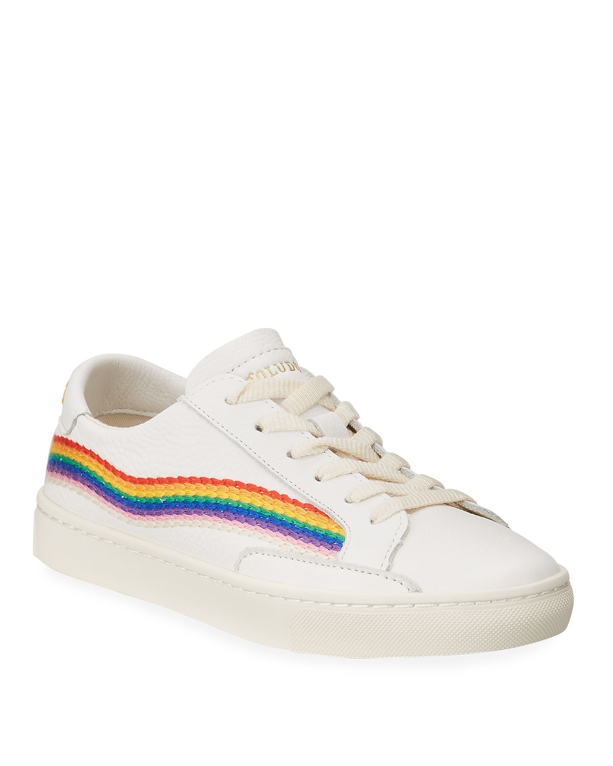 Shooting Star Embroidered Leather Sneakers | Neiman Marcus
