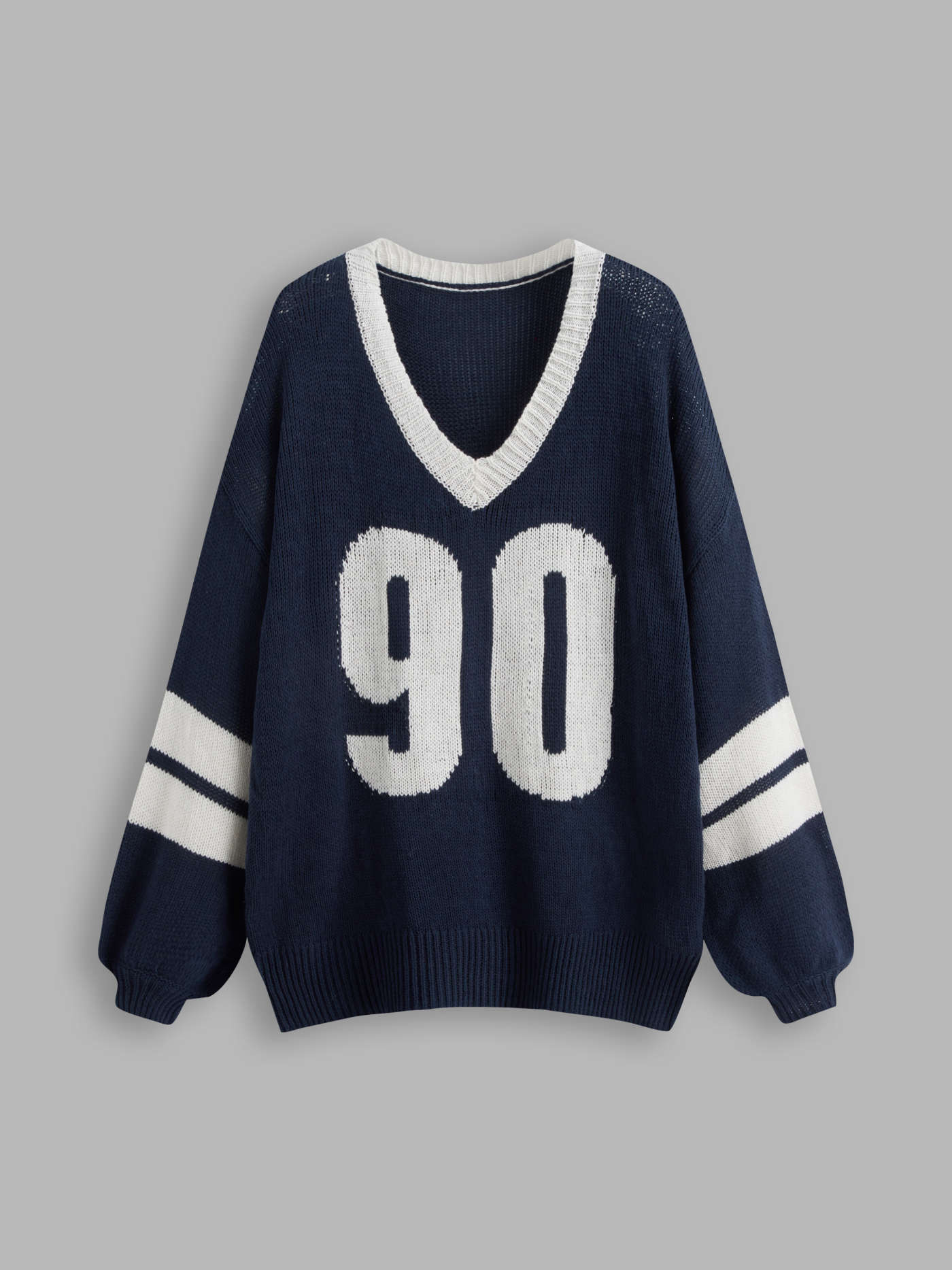 Knit V-neck 90 Contrasting Binding Sweater | Cider