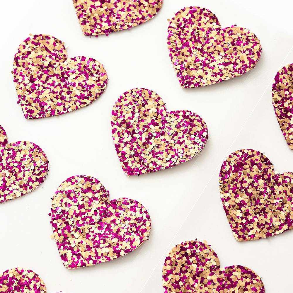 Pink & Coral Glitter Heart Stickers | Paper Source | Paper Source