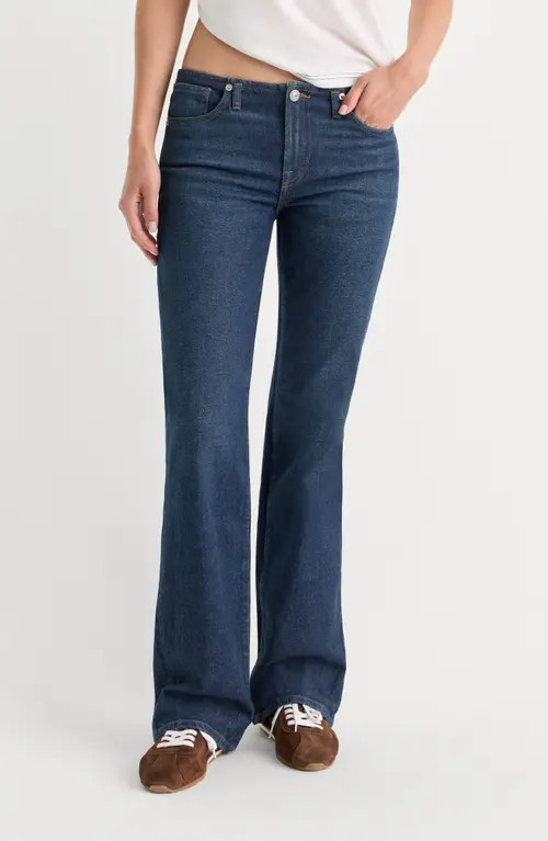 Good American Ghost Waist Low Rise Bootcut Jeans in Indigo1329 at Nordstrom, Size 0 | Nordstrom