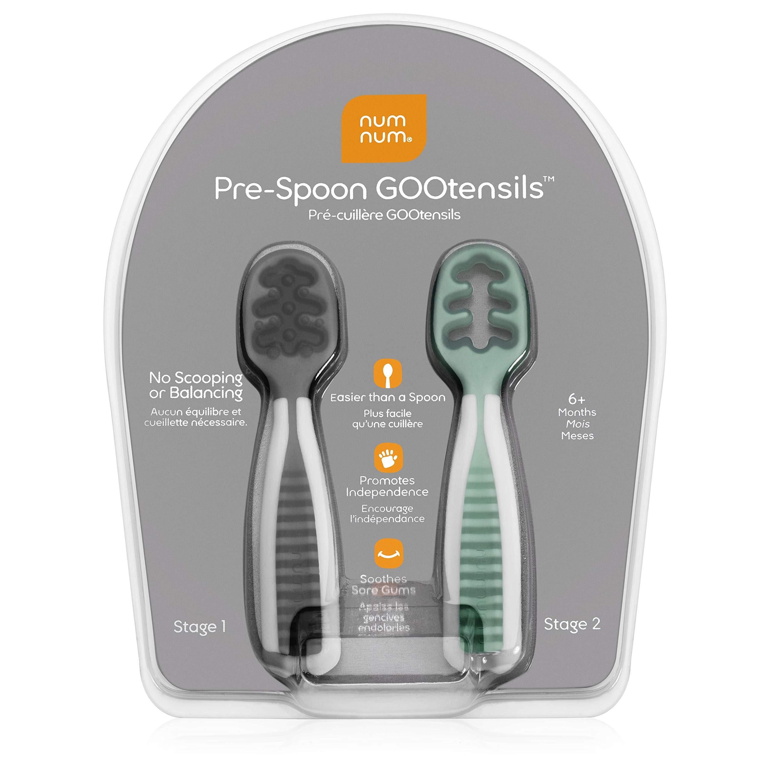 NumNum Pre-Spoon GOOtensils | Baby Spoon Set (Stage One + Stage Two) | BPA Free Silicone Self Fee... | Walmart (US)