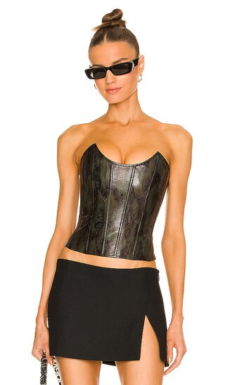 Leia Corset Top in Forest Python | Revolve Clothing (Global)