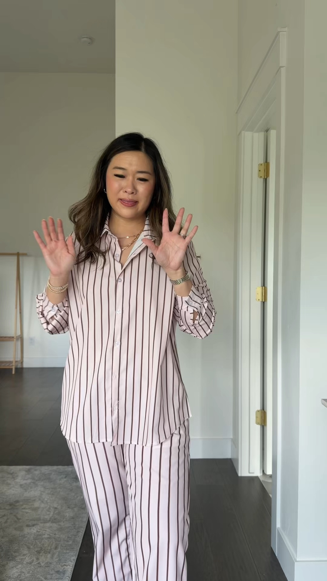 Amazon matching set // striped button down shirt and pants 

#LTKootd #LTKSeasonal #LTKPetite