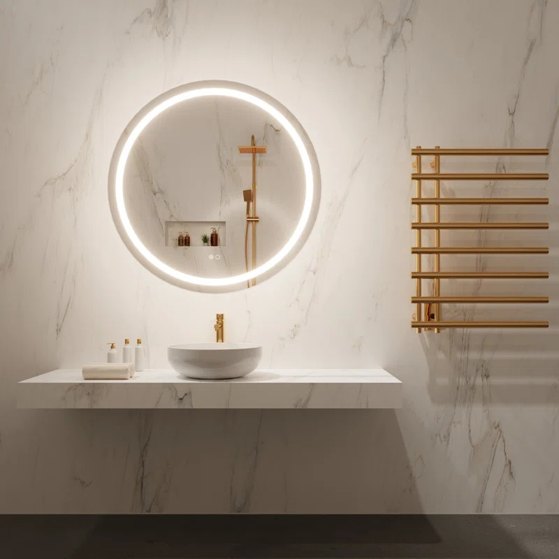 Klarice Round LED Wall Mirror | Wayfair North America