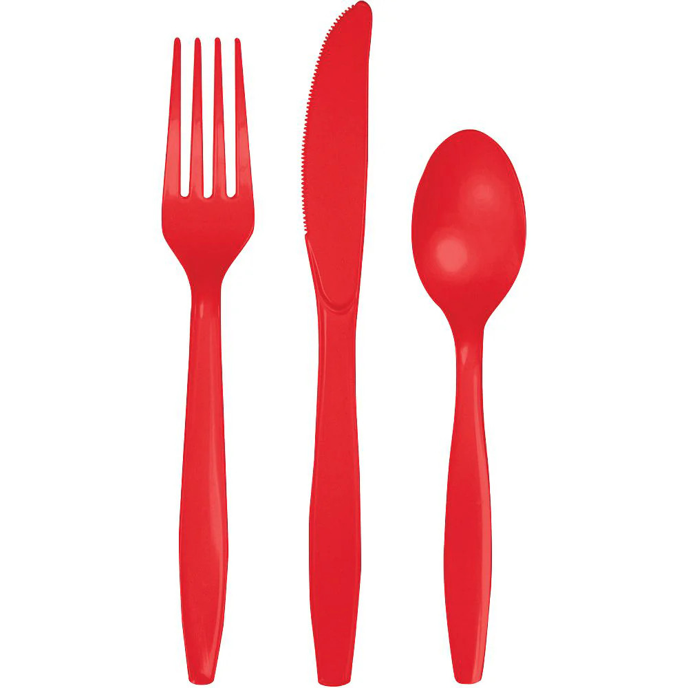 Candy Apple Red Plastic Flatware | Shop Sweet Lulu
