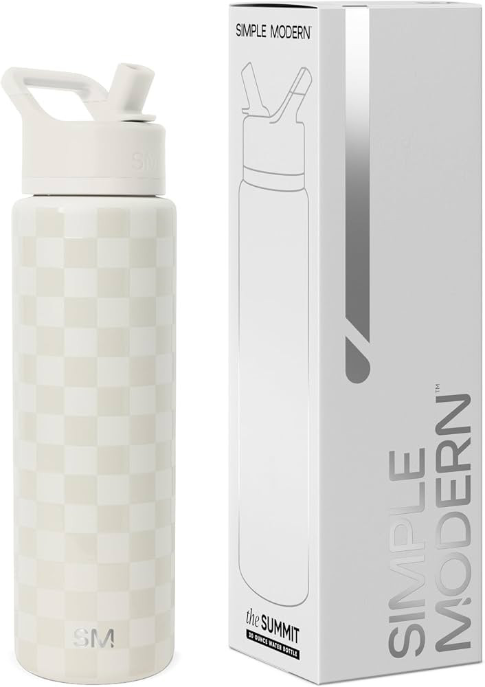 Simple Modern Water Bottle with Straw Lid | Vacuum Insulated Stainless Steel Metal Thermos | Reus... | Amazon (US)