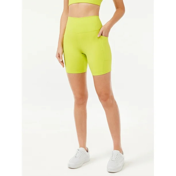Sofia Active by Sofia Vergara Women's High Waist Studio Bike Shorts, 7" Inseam | Walmart (US)