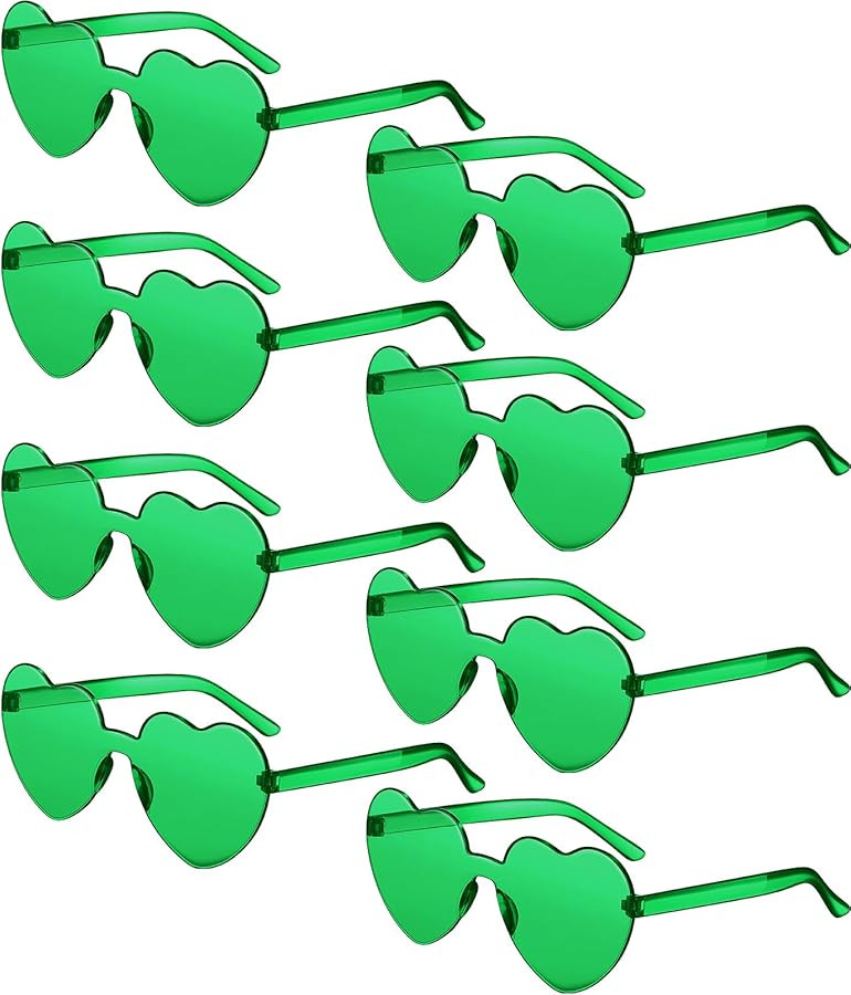 JDHXBMW Heart Shaped Sunglasses Candy Color Rimless Fun Heart Sunglasses for Women Men Party Favo... | Amazon (US)
