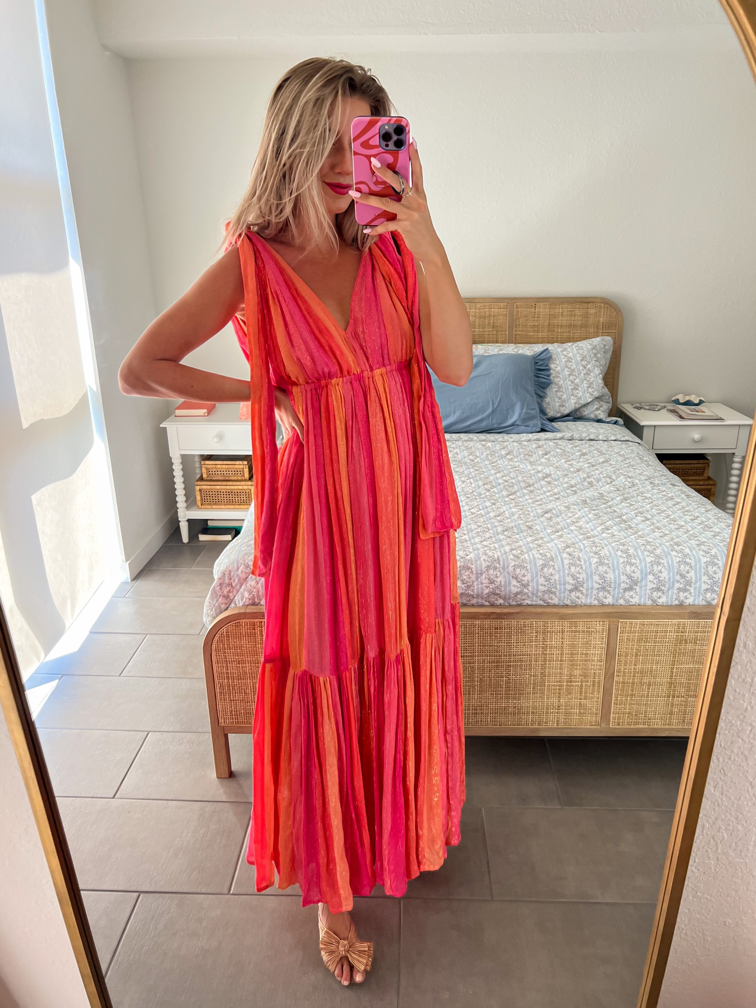 chinese dress ladies FREE PEOPLE Maxi BLUEBELL Patchwork Tiered Dress