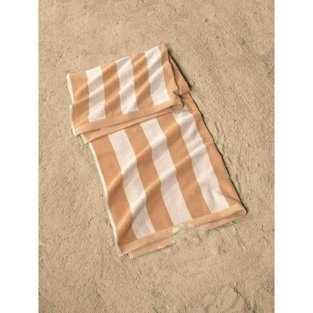 SALBAKOS Towels Beyond Cabana Stripe Turkish Cotton Travel Beach Towel beige / vanilla | Walmart (US)