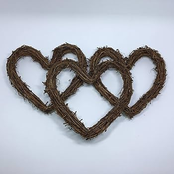 Amyzor Heart Shape Natural Grapevine Wreath Ring DIY Craft Vines Base Grapevine Roll for Rustic S... | Amazon (US)