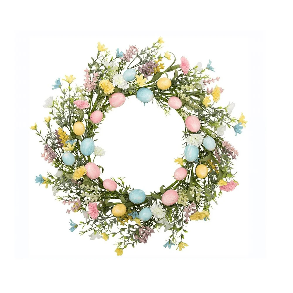 Easter Wreath, 20'' Artificial Berry Wreath with Easter Eggs for Front Door Window Wall Decor Spr... | Walmart (US)