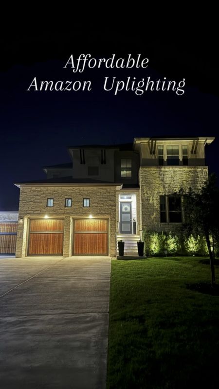 Outdoor Home Decor Must Have: Affordable Amazon Uplighting // Obsessed with these stair lights and uplighting that I just installed myself from Amazon. I did it all for around $130. 