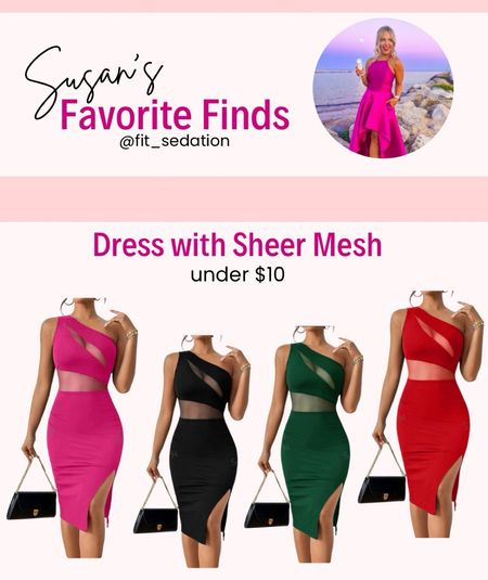 This sexy dress with sheer mesh cutouts is so flattering AND it’s under $10!! Available in pink, red, burgundy, blue & green!

#LTKSeasonal #LTKsalealert #LTKtravel