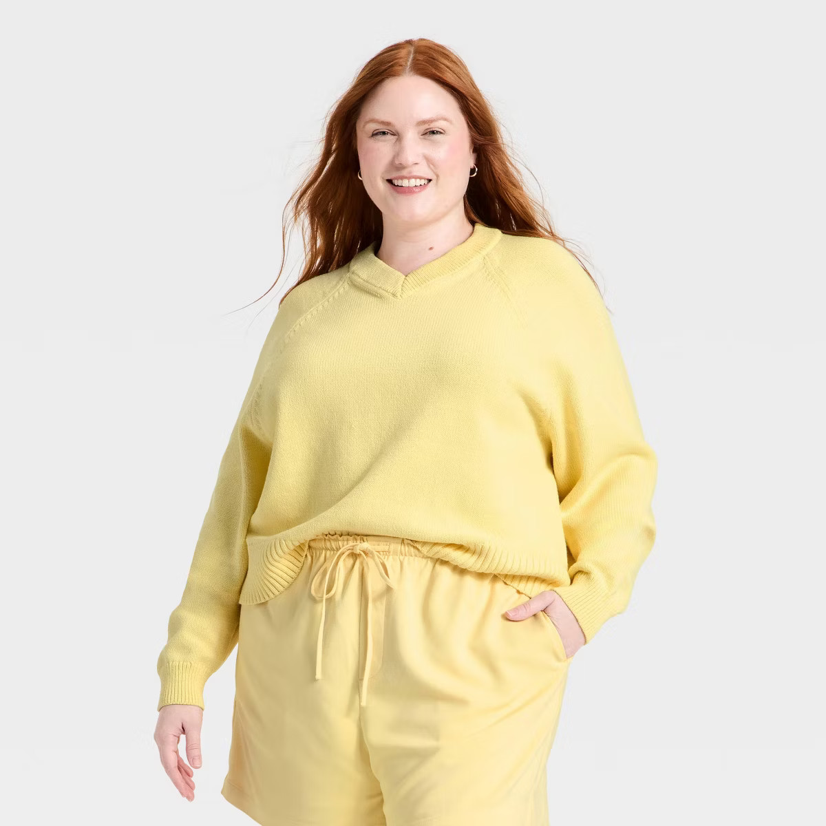 Women's Long Sleeve High V-Neck Pullover Sweater - A New Day™ | Target