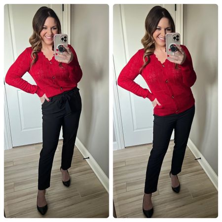 How pretty is this scalloped v neck sweater? I love this shade of red, but it’s available in other colors too. I’m in a medium in both the sweater and pants. 


#LTKSeasonal #LTKstyletip #LTKworkwear