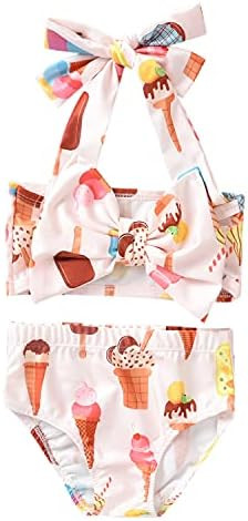 Aalizzwell Baby Girl Bathing Suit, Toddler Girls Two Piece Swimsuit Halter Top Bikini Bottoms Swi... | Amazon (US)