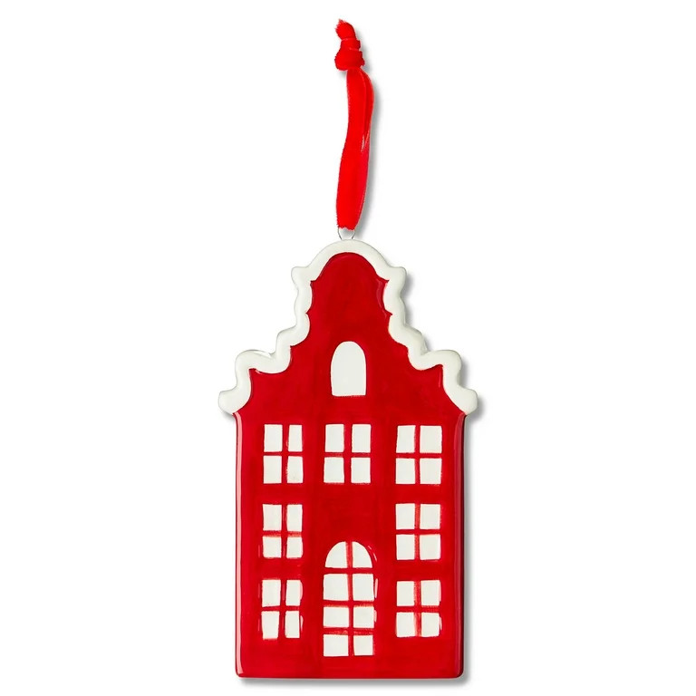 Red Ceramic House Christmas Ornament, 5", by Holiday Time | Walmart (US)