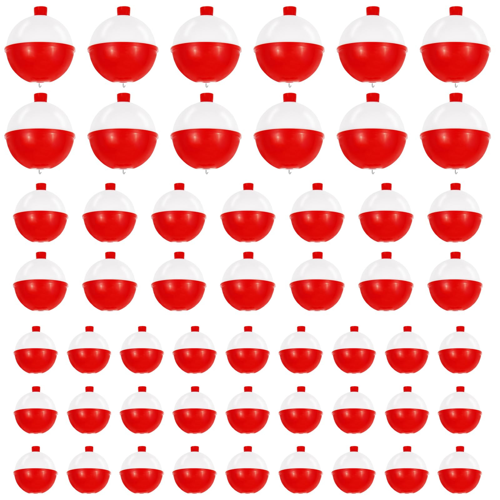 100 Pcs Fishing Float,Hard ABS Fishing Bobber,Red and White Bobbers,Push Button Round Buoy Floats... | Amazon (US)