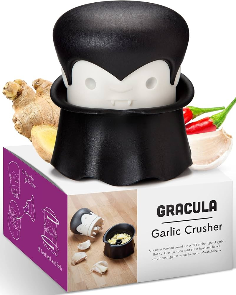 OTOTO Gracula Garlic Crusher, Garlic Peeler, Also for Ginger, Nuts, Chili, Herbs - Twist Top Minc... | Amazon (US)