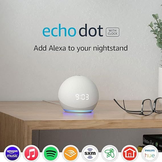 Echo Dot (4th Gen) | Smart speaker with clock and Alexa | Glacier White | Amazon (US)